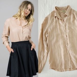 WHYRED Karolina Washed Silk Button Down Shirt in Blush - Size EU 36 / US 4